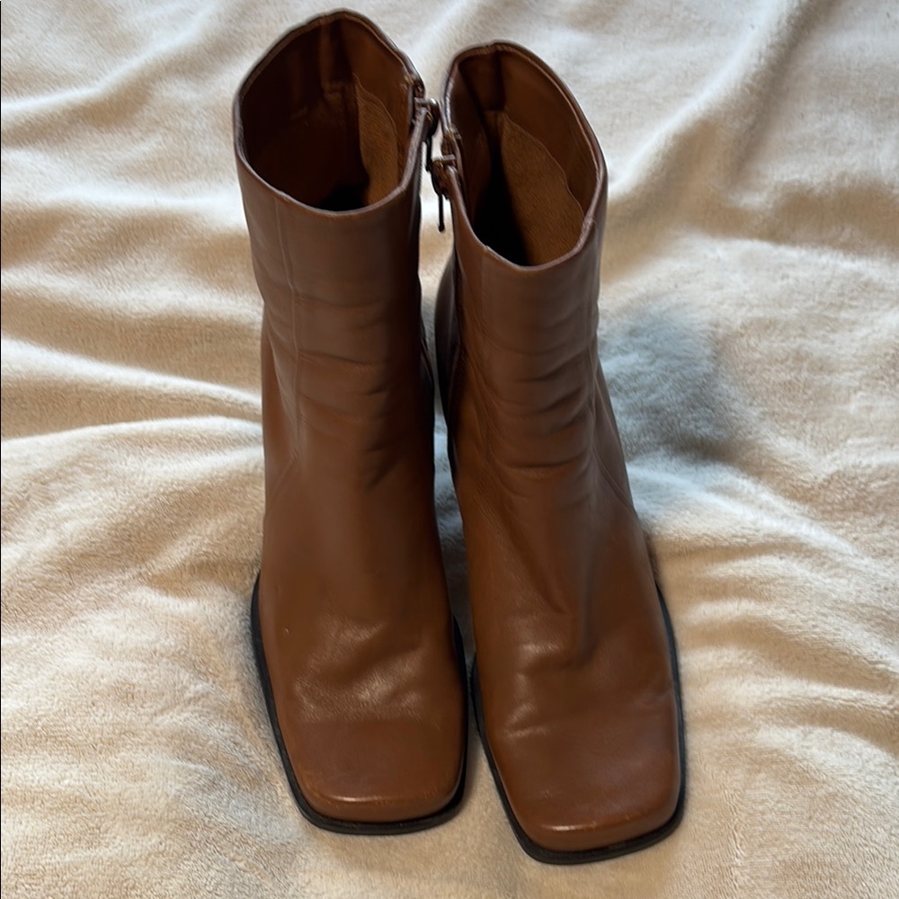 Vintage Brown Leather Ankle Boots